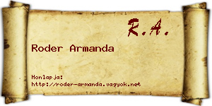 Roder Armanda névjegykártya